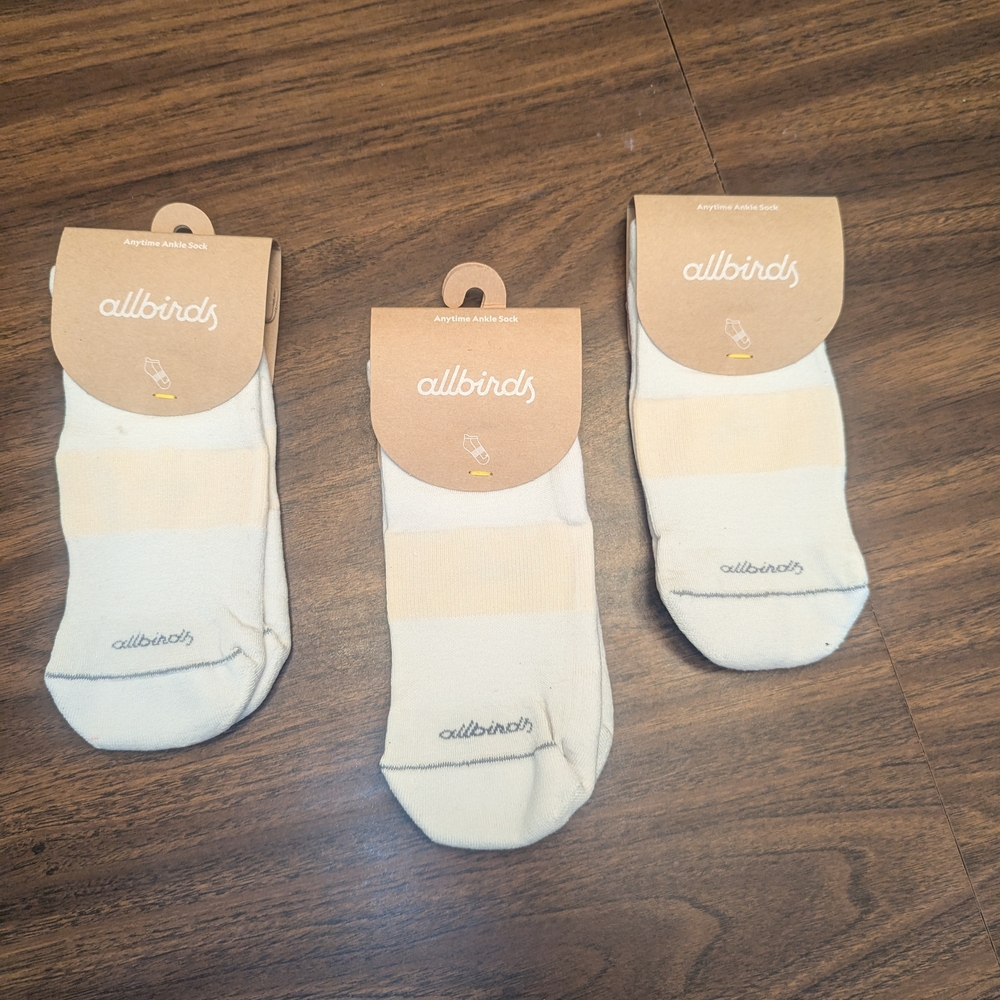 Allbirds Cream Casual Socks with Textured Knit